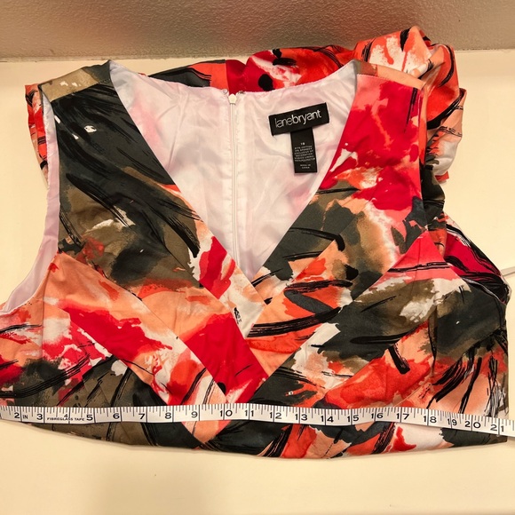 Lanebryant Women's Floral 97 percent cottonNeck Sleeveless Dress size 18 - Picture 2 of 8